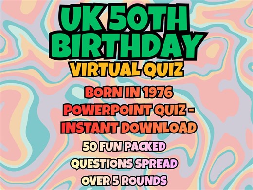 UK 50th Birthday Virtual Quiz (powerpoint Quiz - Instant Download) - Etsy Canada