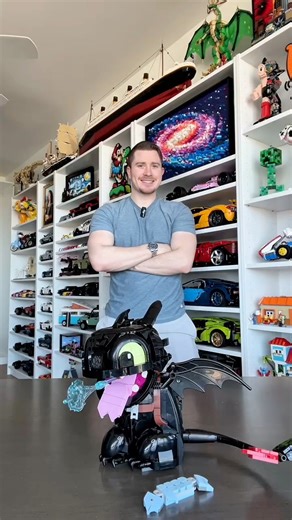 This build from How to Train Your Dragon is SO CUTE! I loved this one. #LEGO #Toothless #Asmr #Movie | Harrison Woodward