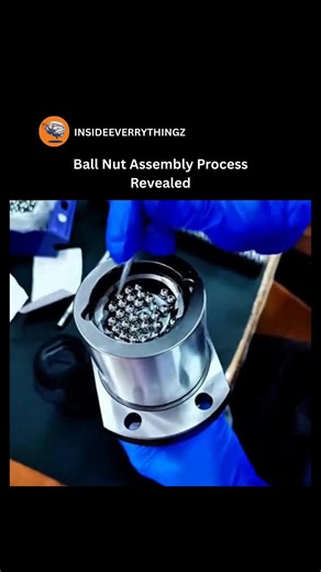 Explore l Learn l Facts on Instagram: "The ball nut assembly process reveals how precision components are carefully put together to ensure smooth and accurate motion. Steel balls are inserted into the nut’s internal grooves and guided through a return system that allows continuous circulation during operation. This design reduces friction, increases efficiency, and provides high load capacity, making ball nuts essential in CNC machines, robotics, and precision engineering applications. #ballnut