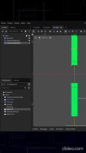 Day 2 of making Flappy Bird in godot #game #gamedev #gameengines #programming #godot #coding