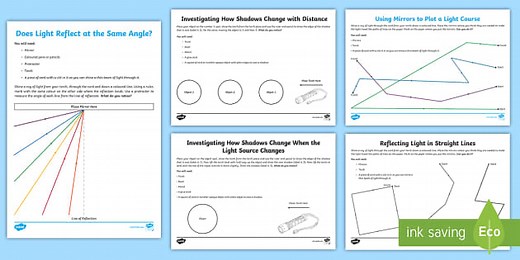Y6 Light: Recognise that Light Appears to Travel in Straight Lines Activity Pack