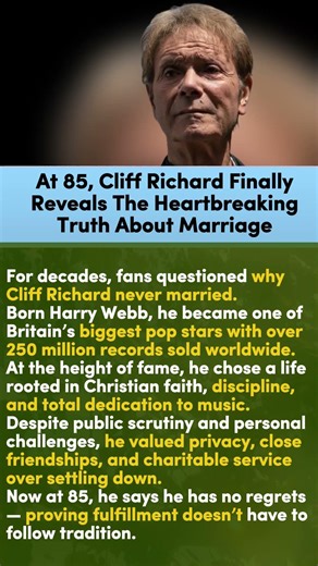 At 85, Cliff Richard Finally Reveals The Heartbreaking Truth About Marriage #shortsfeed