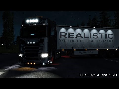 ETS2 Mod | Realistic Vehicle Lights Mod v5.1 (by Frkn64) | Euro Truck Simulator 2 [1.37]