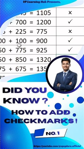 #1. "Instantly Add a Checkmark in Excel (1-Second Secret!)" #trending #youtubeshorts #yt #ytshorts