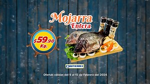 ¡¡Prepárate para recibir la cuaresma con Gutiérrez!! 🐠🦀🐙✨ 🐟 Filete mojarra de granja $75.90 kg 🐠 Mojarra entera $59.90 kg 🐟 Hérdez atún agua y aceite lata 130 grs. $17.90 🛒 Misión tostada amarilla o roja 300 g $21.90 🛒 Galleta Saladitas Gamesa 330 grs $36.90 - Vigencia 15 de febrero, 2024 - En Gutiérrez, me rinde, me alcanza, me gusta 💙🛒 | Super Gutiérrez
