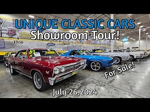 CLASSIC CARS FOR SALE !! Unique Classic Cars Lot Walk July 26, 2024 - muscle cars - street rods