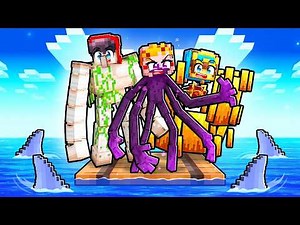 Trapped on a RAFT as MUTANT MOBS in Minecraft!