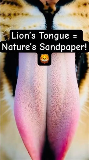 Facts about Lion’s Tongue Will Shock You! | it’s Nature’s Sandpaper! #wildworld #LionFacts #shorts