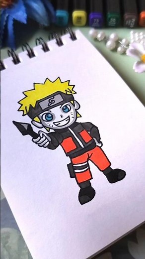 Chibi Naruto Uzumaki Cute Anime Drawing 🍥 | Naruto Kawaii Art with Easy Coloring for Kids & Beginner