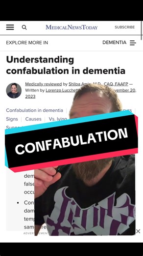 Unfortunately, confabulation (a person’s brain creating fake memories and experiences) is a common symptom of dementia. #news #trump #health #fyp