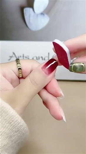 Gradient Red Nail Art Stickers 💖 | Smooth, Glossy & Classy