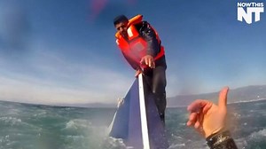 This refugee was the only survivor aboard a sinking boat—here's footage of his stunning rescue | NowThis
