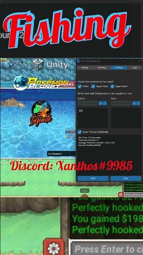 Pokemon Planet Online Unity Bot Always Hooks Perfectly !!!