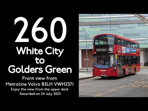 【London Bus 2023】260 White City to Golders Green/Full Route Visual/NW London/Front View/Volvo B5LH