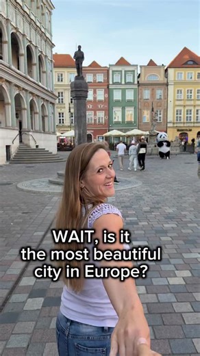 Poznań ❤️ it is one of the largest Polish cities. Poznan is known for being a place where old history meets modern life. The most famous spot is the Old Market Square. It is a large, open square surrounded by beautiful, colorful buildings. The most special attraction is on the front of the Town Hall. Every day at 12:00 PM noon, two small mechanical goats pop out of a clock and bump their heads together. Many people gather to watch this fun tradition. Poznań is a lively city with many universitie