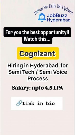 WALK-IN DRIVE AT Cognizant HYDERABAD! #freshershiring #walkininterview #job #jobhunting #jobs