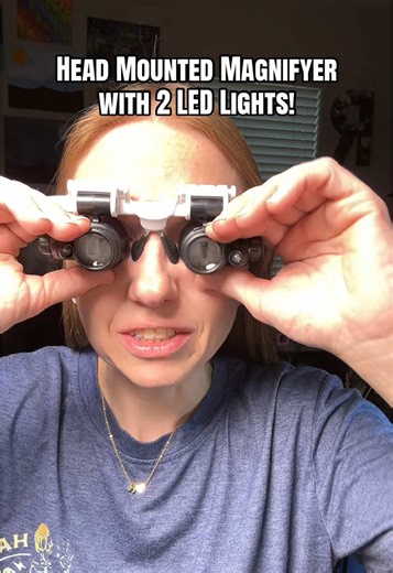 Head Mounted Magnifier with Adjustable LED Lights