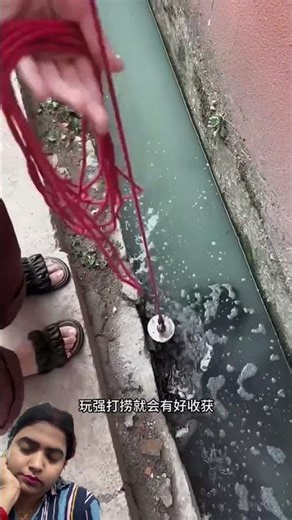 Little Girl Uses Magnet to Find Money in Drain 🧲💸 Unexpected Ending! #youtubeshorts 🚀