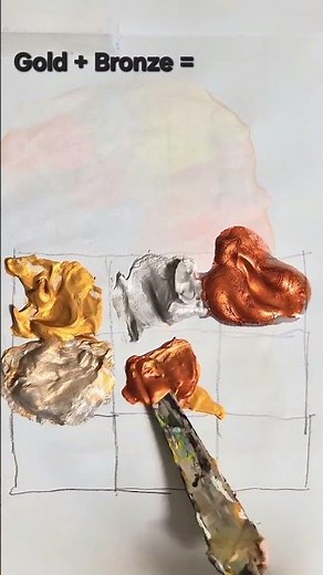 Making All colors from just Gold, Silver and Bronze #colormixing #paintmixing #satisfying #asmr