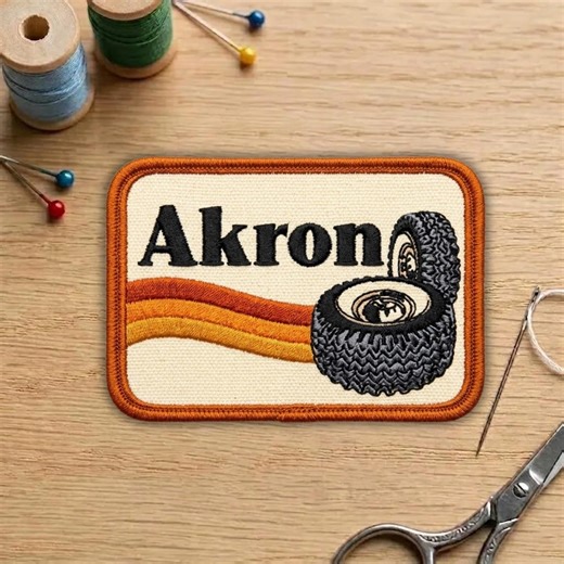 Akron Ohio Patch Embroidered Iron on Sew on Akron Travel Souvenir Patch for Jacket Hat Backpack - Etsy