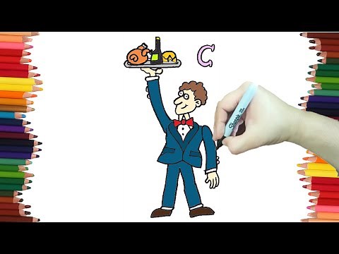 How to draw a waiter