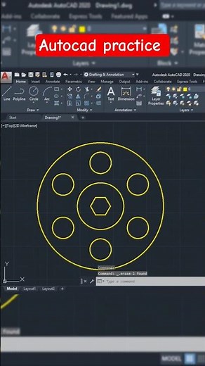 AutoCAD Practice Drawing for Beginners | 2D Mechanical Design Exercise