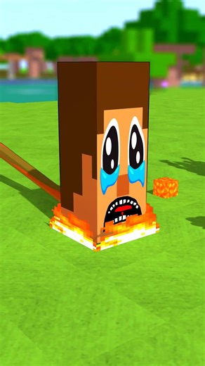 Steve and Zombie on Fire and Lava - Minecraft #shorts #minecraft