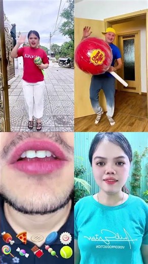 Giant Lollipop Surprise & Candy Eating ASMR 🍭🚪👄