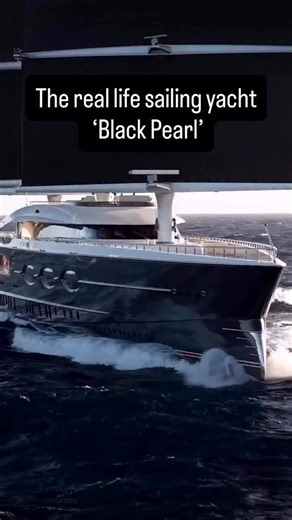 Meet the real-life Black Pearl. Measuring in at 106.7m (350-ft) sailing yacht Black Pearl was built by Oceanco and delivered in 2018. She’s one of the largest sailing yachts in the world and cost an estimated $200–300 million. The yacht uses a futuristic DynaRig sail system with three massive carbon-fiber masts and a hybrid diesel-electric propulsion setup. While sailing, its propeller can regenerate power, allowing it to cross the Atlantic with minimal fuel use. It can reach around 17 knots und
