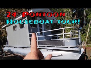 24' Pontoon Houseboat tour... #boats #houseboat #lakelife