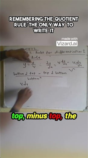 Remembering the Quotient Rule The Only Way to Write It