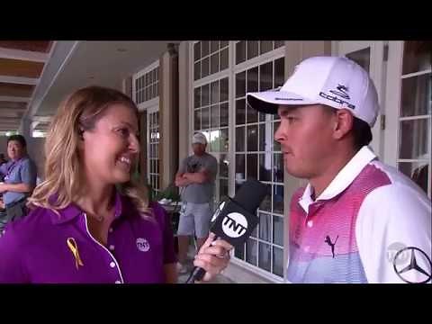 Rickie Fowler Chats with Amanda Balionis During the Rain Delay | 2018 PGA Championship