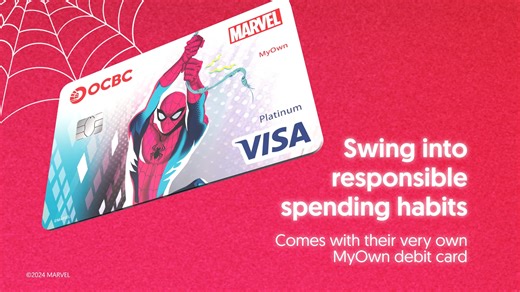 Give your child a first taste of cashless spending and managing their own money with the exclusive OCBC MyOwn debit cards featuring their favourite Marvel Super Heroes. Don’t miss out on our exciting promotion from now till 28 February 2025: Deposit S$888 to receive a limited-edition Disney pin Parent Hack: You get to keep an eye on their account transactions, set daily limits, and reset passwords – all via the parent-child dashboard on the OCBC app. Sign your child up and get started today! Ins