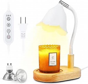 Candle Warmer Lamp, Candle Lamp Electric Candle Warmer Light Candle Warmer Lamp with Timer Dimmable Wax Melt Warmer for Scented Wax