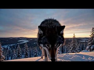 Wolf Howling at Dawn and Running With Its Pack - Free To Use