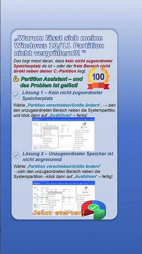 💻 Windows 10/11 Partition lässt sich nicht erweitern? Hier ist die Lösung! 🔧#windows #partition