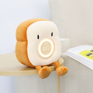 [Hot Item] New Toast Plush Learning Alarm Clock USB Charging Children′ S Bedroom