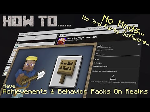 Minecraft Bedrock Edition - How To Have Achievements & Behaviour Packs (Realms Only)
