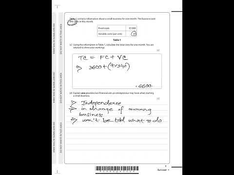 Pearson Edexcel GCSE May 2019 Business Paper 1 - Investigating Small Business Mark Scheme