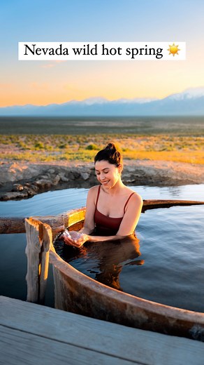 Renee Hahnel | Such a peaceful evening 🤪 ⠀ 📍Spencer Hot Springs, Hwy 50, Nevada ⠀ ⚠️ Be sure to follow hot spring etiquette when visiting - leave the hot... | Instagram