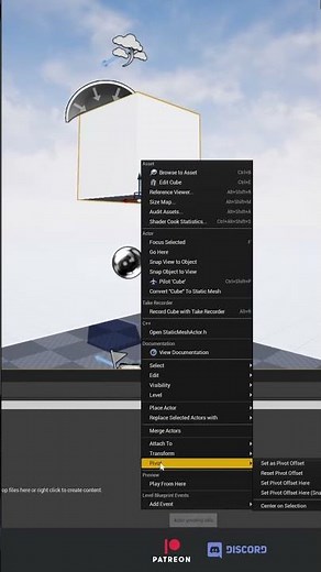 UE4 / UE5 Quick Tip #5 - Change mesh pivot point in the editor.