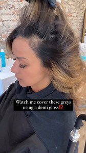 Want to know @HairByHartt's secret to seamless grey blending & coverage? It's the @MoroccanoilPro Color Calypso Demi Permanent Gloss to create a low maintenance color with soft grow out (Formula Below ⬇️). @MoroccanoilPro Color Calypso Demi Permanent Gloss is perfect for the client who has a few greys sprinkled on their hairline or partline and aren't ready to commit to a permanent color. "The colors are super easy to blend and the shine is insane!" @HairByHartt's @MoroccanoilPro Formula: ► 6CH-
