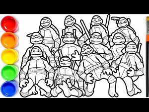 How to Draw Ninja Turtles | TMNT Big Team Coloring pages