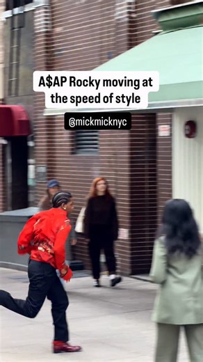 166K views · 72K reactions | A$AP Rocky filming in NYC again today  Everyone around him was frozen, literally standing still, while he sprinted into the store Jacket with no jacket on, grabbed one, and came out dripped in it  It’s giving The Flash meets high fashion @chanelofficial ⚡ @asaprocky | New York Mickey | Facebook