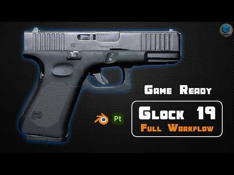 Glock 19 Complete Tutorial | Blender + Substance Painter | Modeling, UV Unwrapping & Texturing