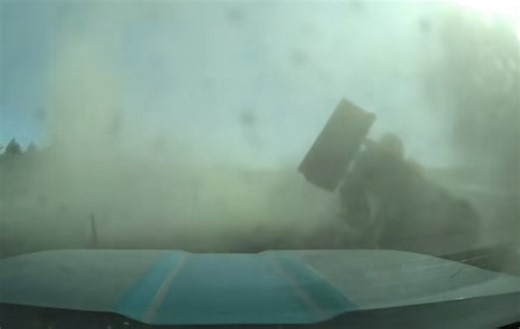 Watch the first of two back-to-back bridge strikes on this motorist’s dash cam