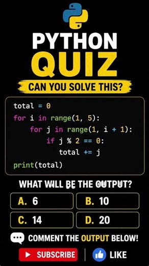 🔥 Only 5% Can Solve This Python Nested Loop Quiz! 😱🐍 #Shorts
