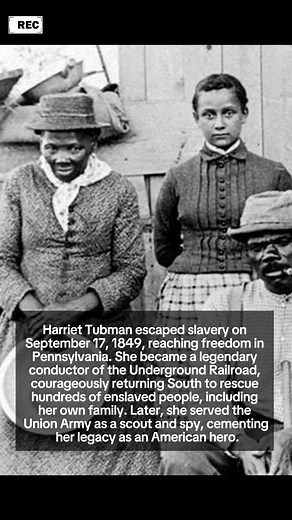 Harriet Tubman escaped slavery on September 17, 1849, reaching freedom in Pennsylvania. She became a legendary conductor of the Underground Railroad, courageously returning South to rescue hundreds of enslaved people, including her own family. Later, she served the Union Army as a scout and spy, cementing her legacy as an American hero. DISCLAIMER: This content is for educational purposes. While we strive for historical accuracy, we encourage viewers to explore additional sources to learn more a