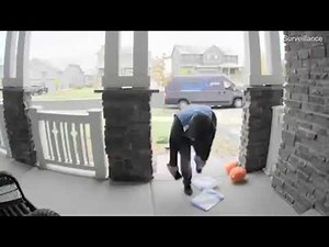 Viral Video: Amazon worker slips and falls TWICE while delivering packages