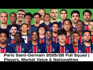 Paris Saint-Germain 2025/26 Full Squad | Players, Market Value & Nationalities⚽